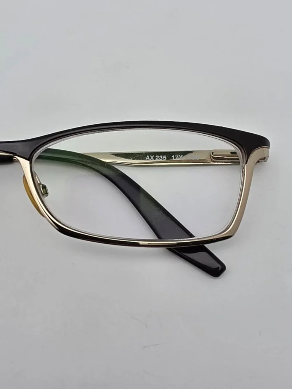 Armani Exchange AX235 17X Black Silver Eyeglasses Frame w/ Flexhinge and Case